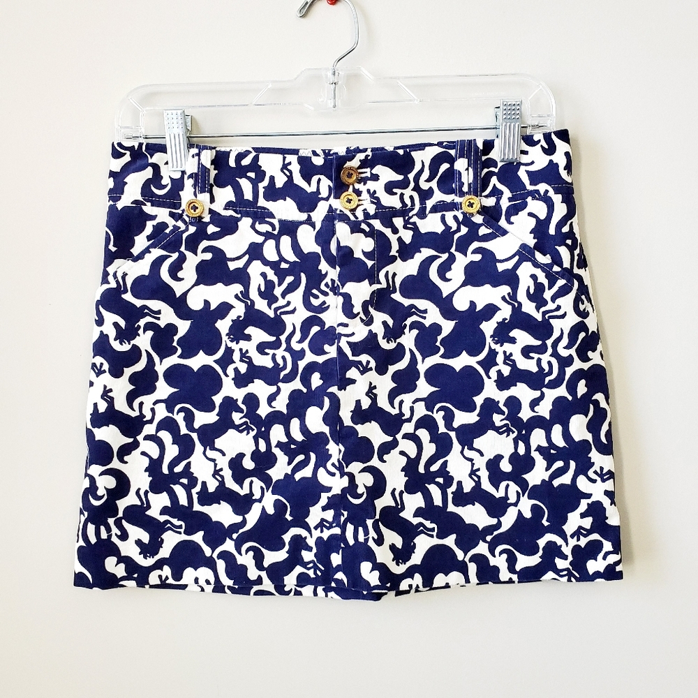 Lilly Pulitzer horses of course corduroy skirt